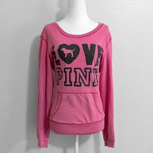 Victoria's Secret PINK "LOVE PINK" Pink Sweatshirt Y2K Cozy Loungewear | Size M